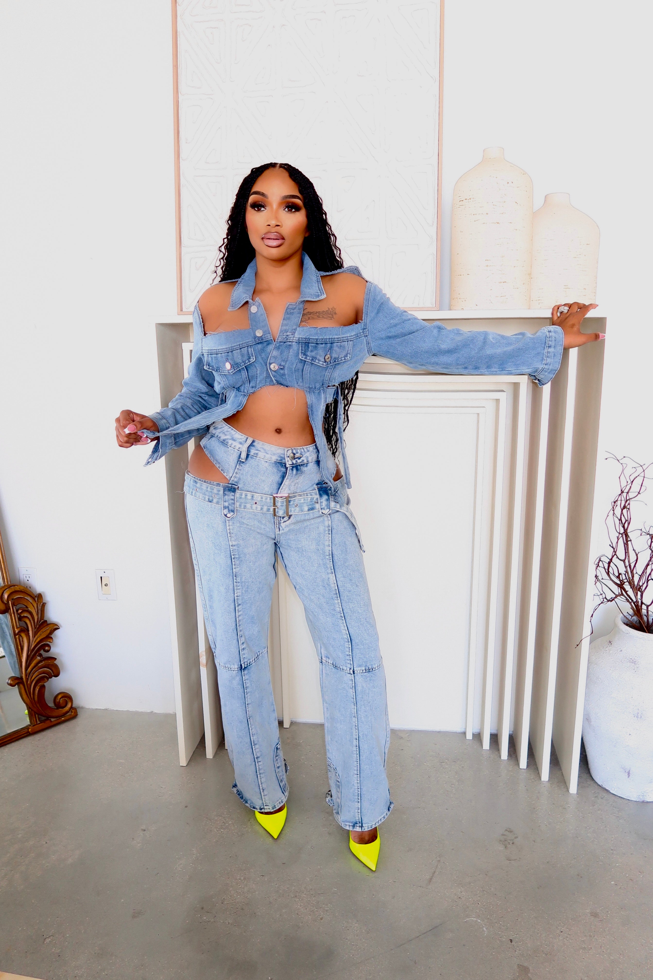 Cut it Out Denim Pants