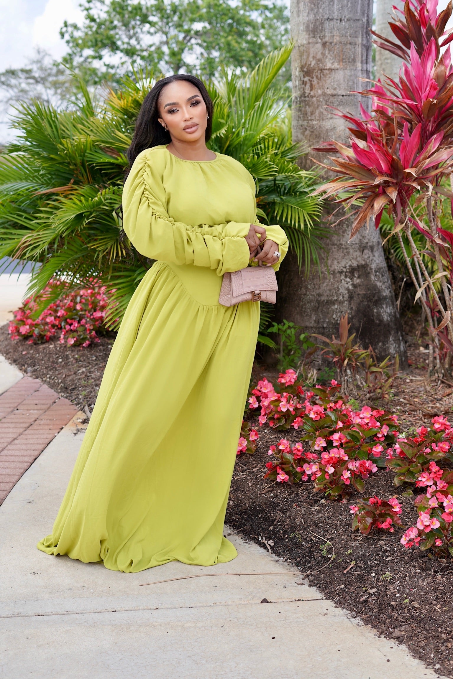 Aloe Long Sleeve Ruched Skirt Set