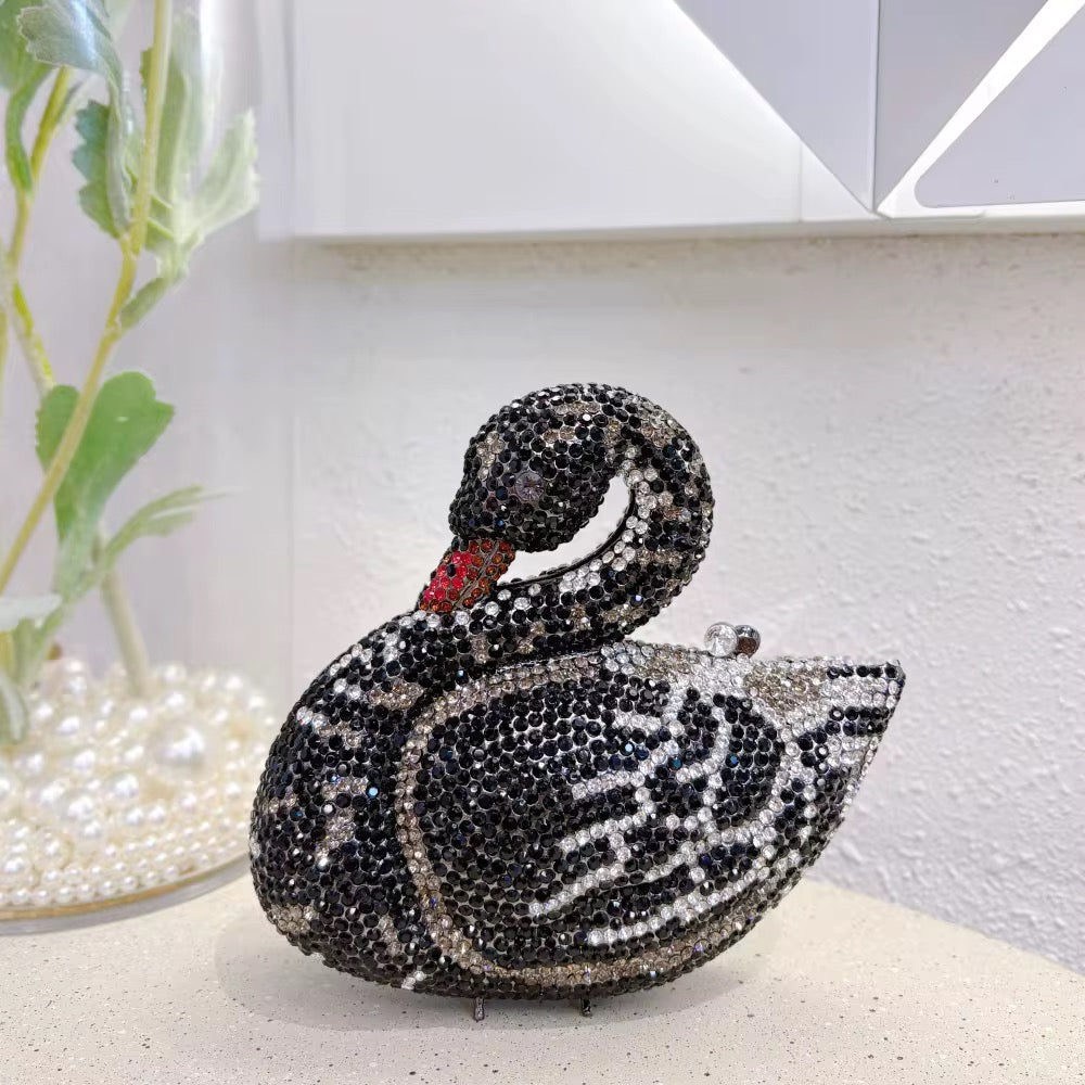 Swan Princess Clutch Bag (Black)