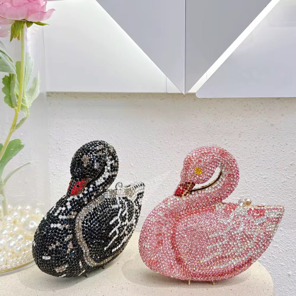 Swan Princess Clutch Bag (Black)