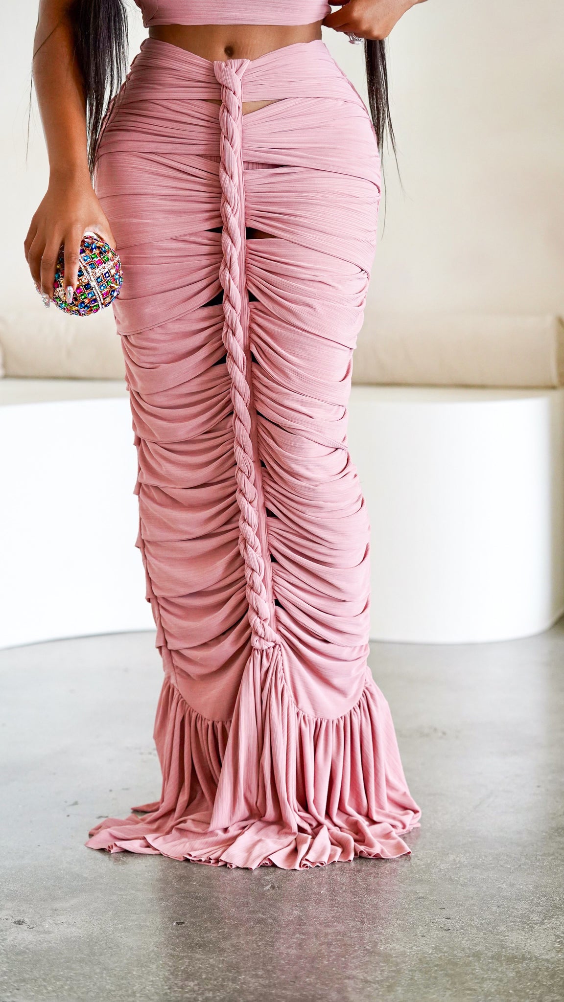 Rags Skirt Set (Pink)
