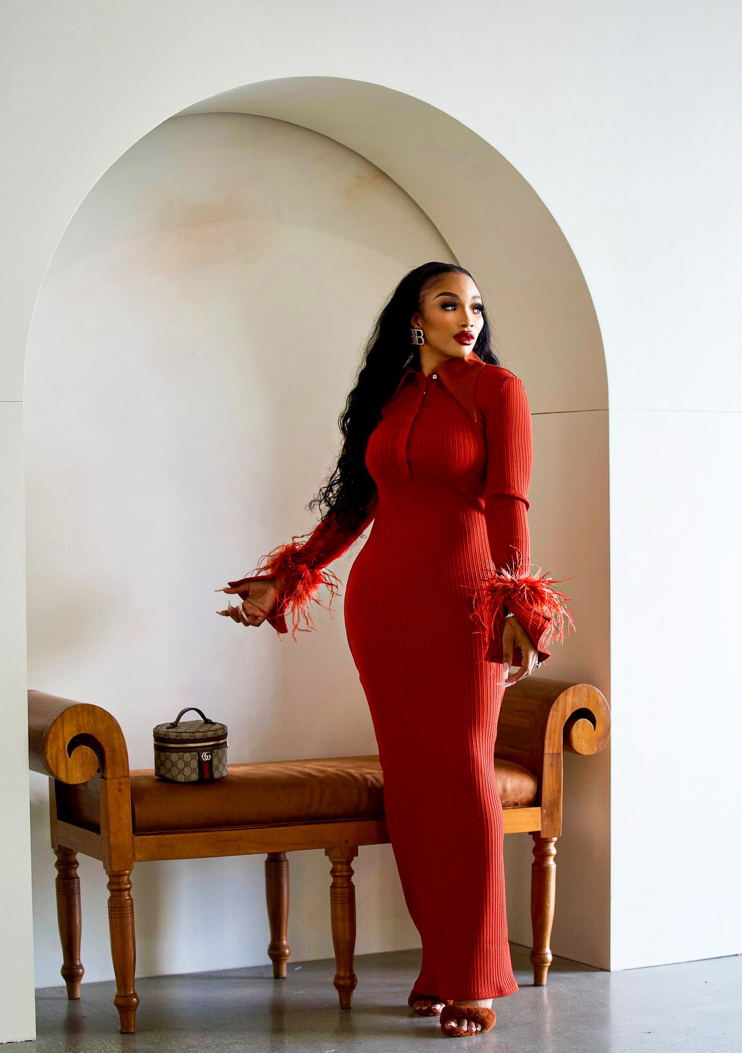 Pegasus Sweater Dress (Rust)