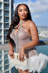 Princess Rhinestone Mini Dress