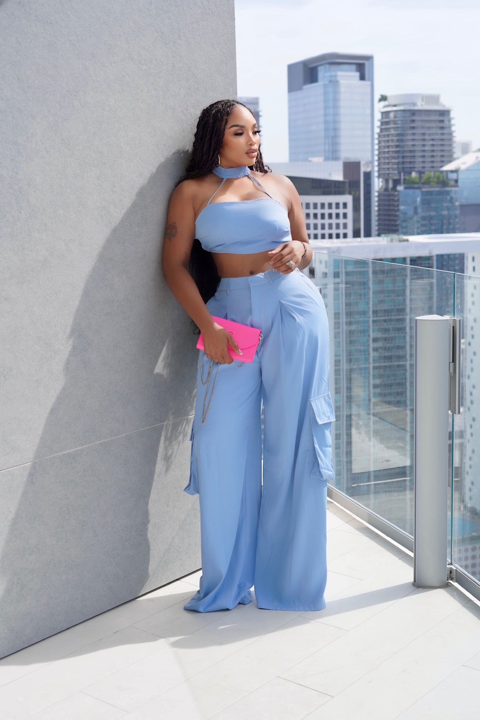 Indigo Pants Set (Light wash)