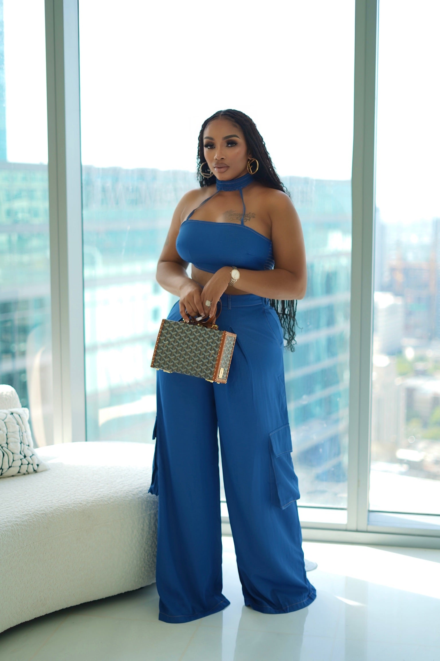 Indigo Pants Set (Dark wash)