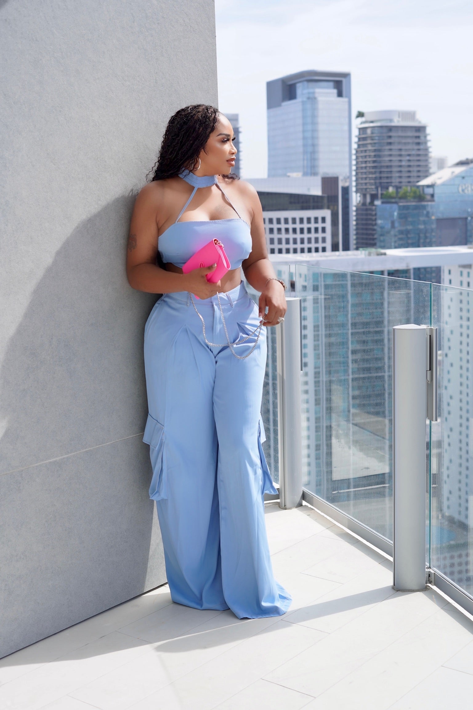 Indigo Pants Set (Light wash)