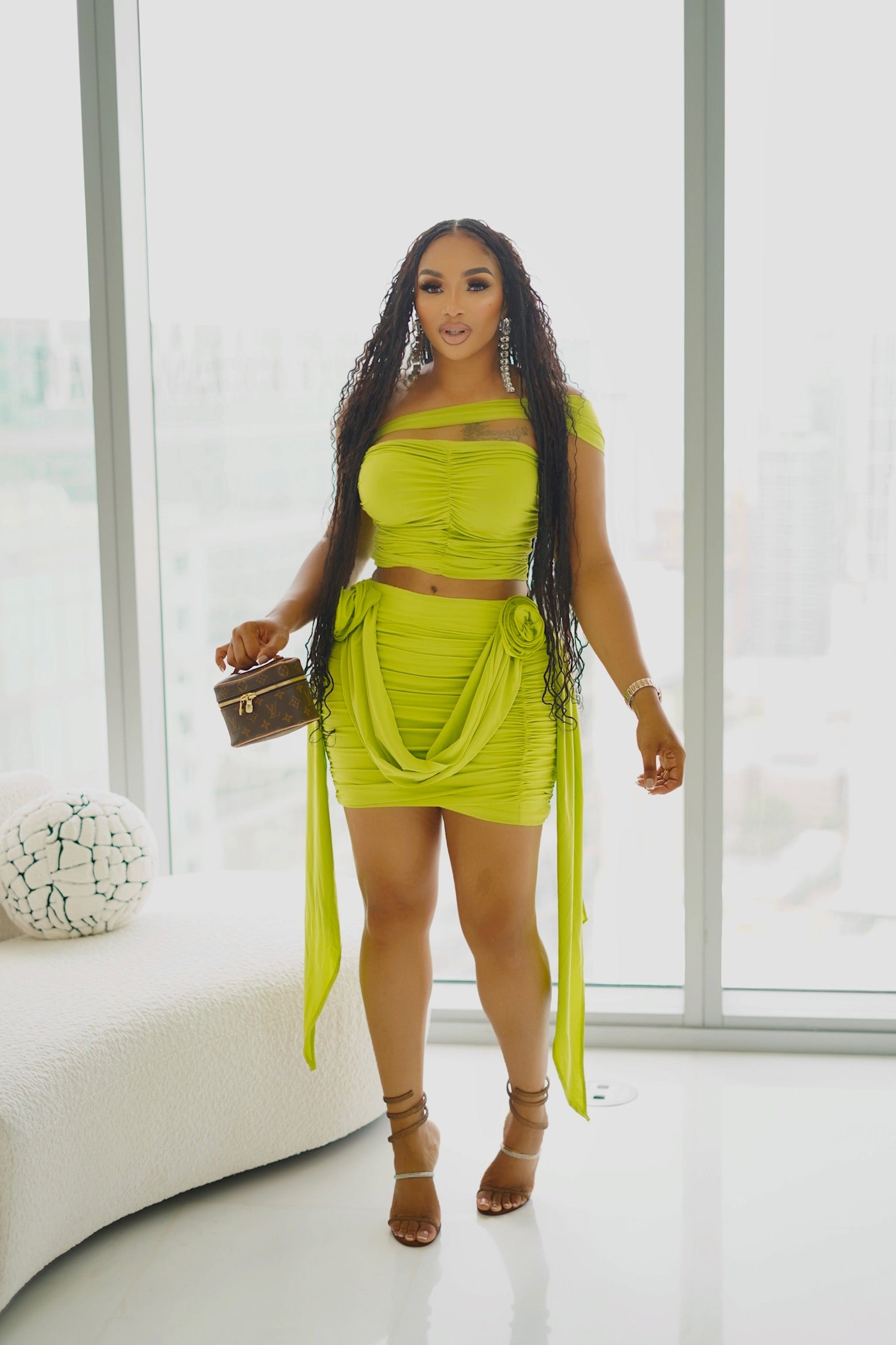 Neo Skirt Set(Lime)