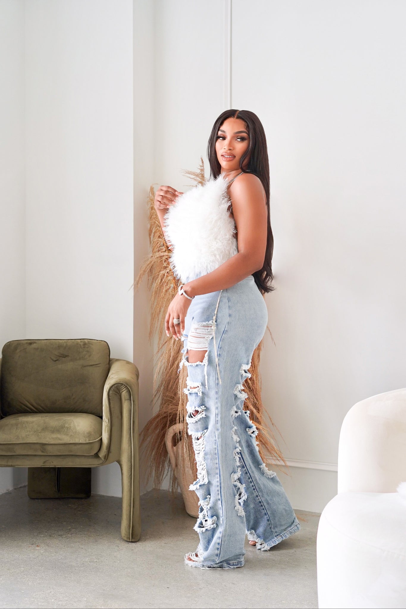 Bad Gyal Ripped Denim