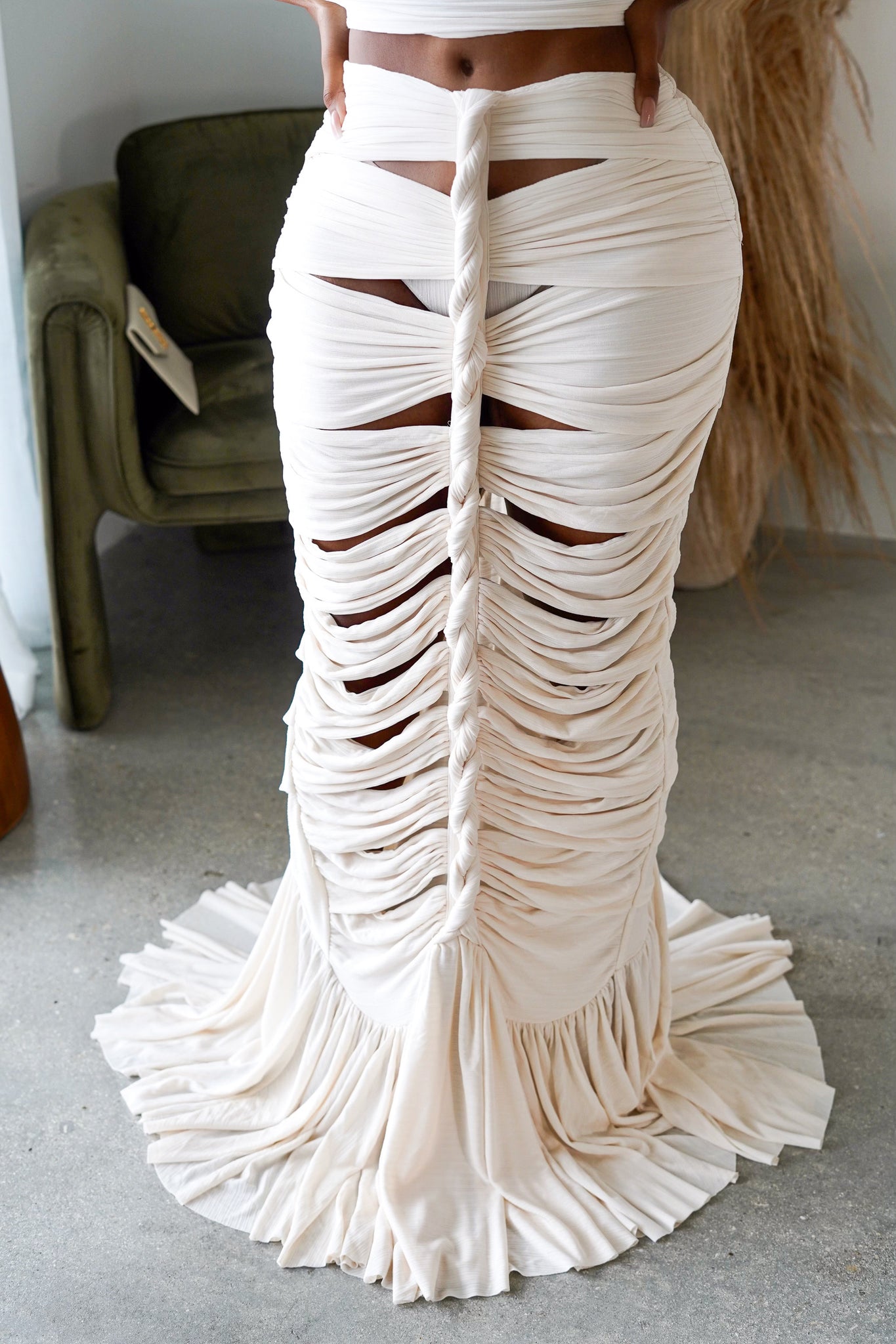 Rags Skirt Set (White)