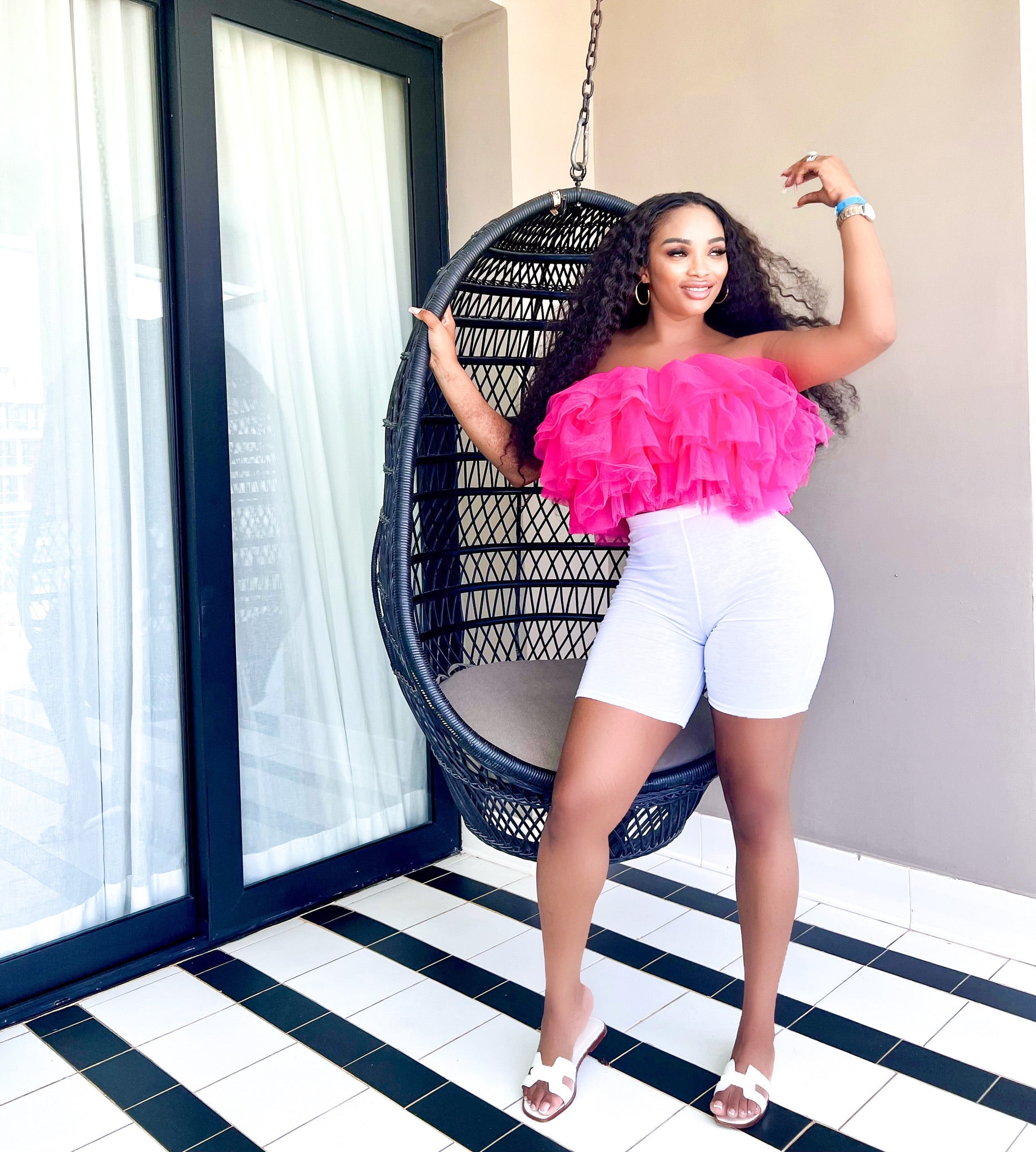 Cropped Tulle Top